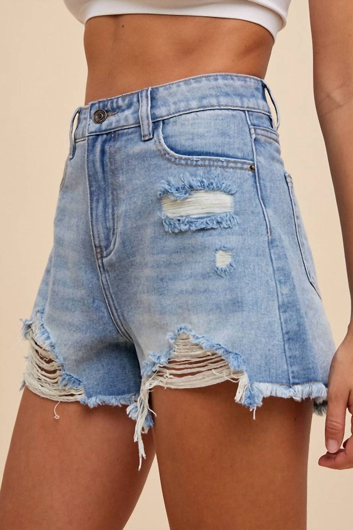 Anniewear - Caleb Cut Off Denim Shorts