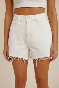 Anniewear - Distress Hem Denim Shorts