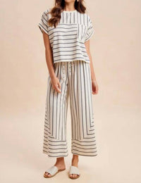 Anniewear - Dolman Sleeve Knit Top And Pants Set