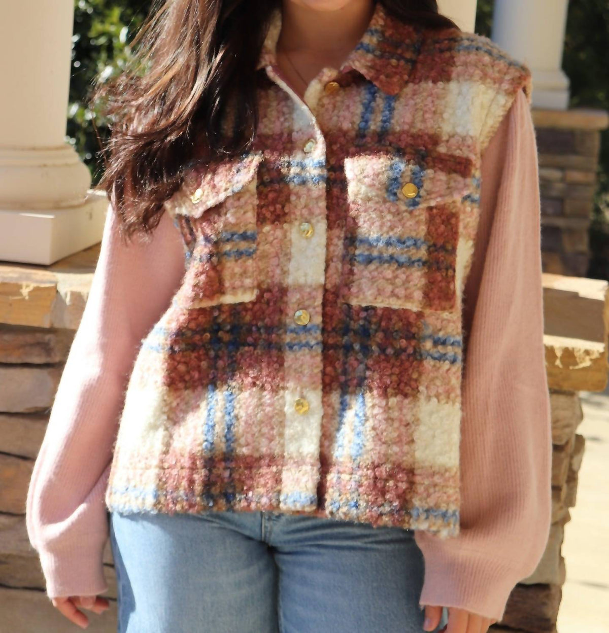 Anniewear - Faux Fur Sweater Jacket