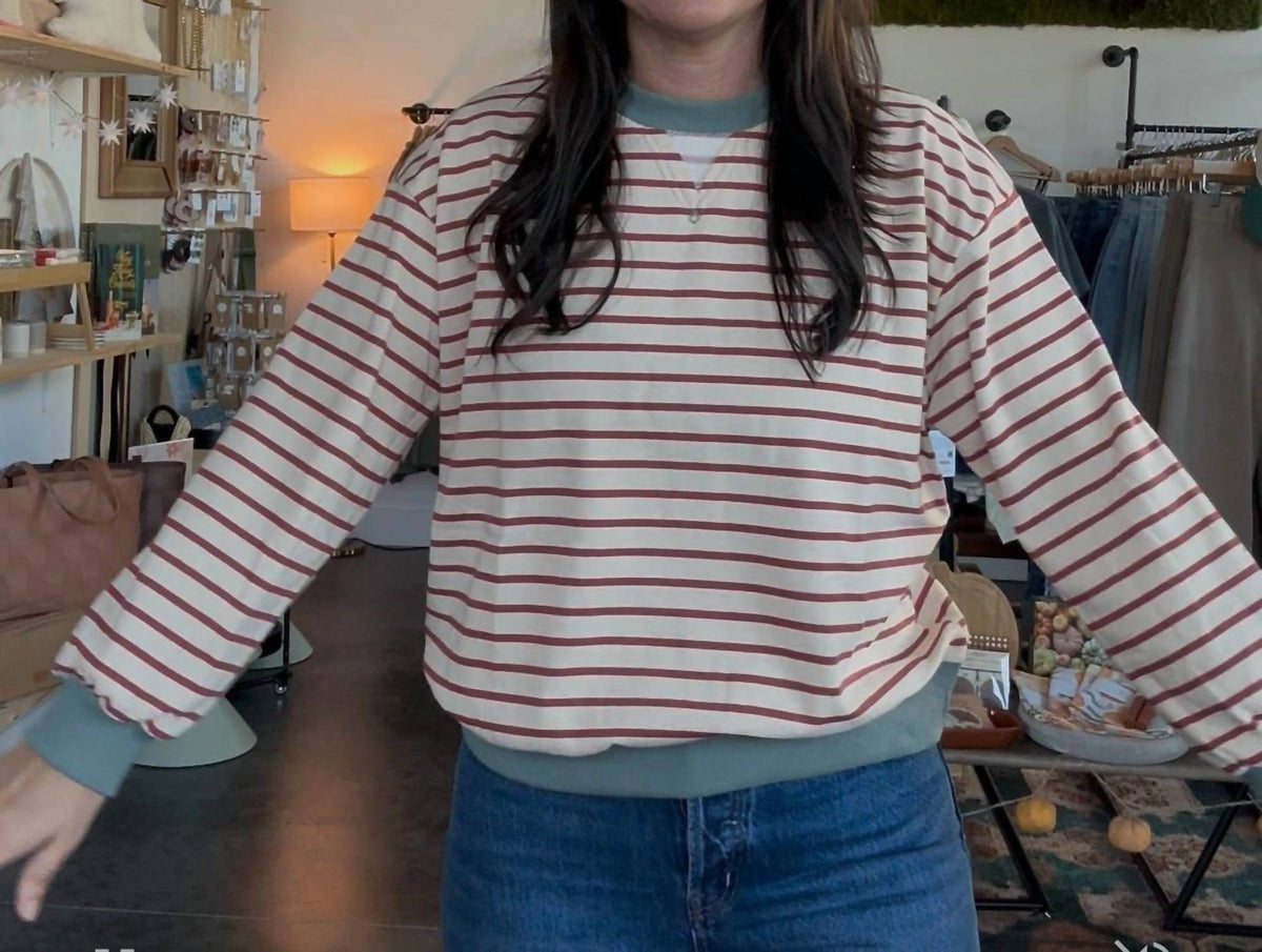 Anniewear - Ginny Long Sleeve Stripe Sweatshirt