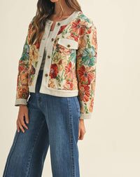 Anniewear - Jacquard Button Down Jacket