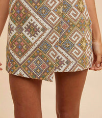 Anniewear - Jacquard Wrap Mini Skirt