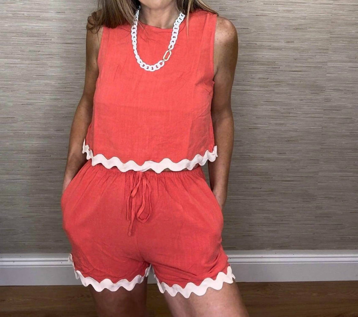 Anniewear - Ric Rac Trim Short Set