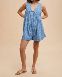 Anniewear - Ricky Bobby- Floral Pintuck Romper