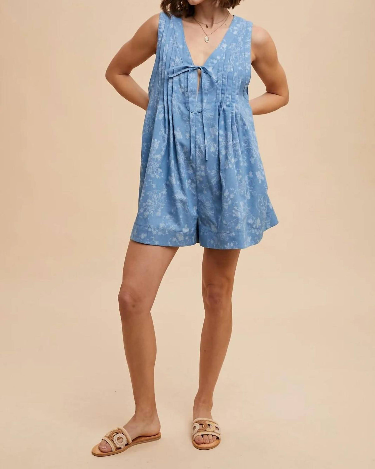 Anniewear - Ricky Bobby- Floral Pintuck Romper