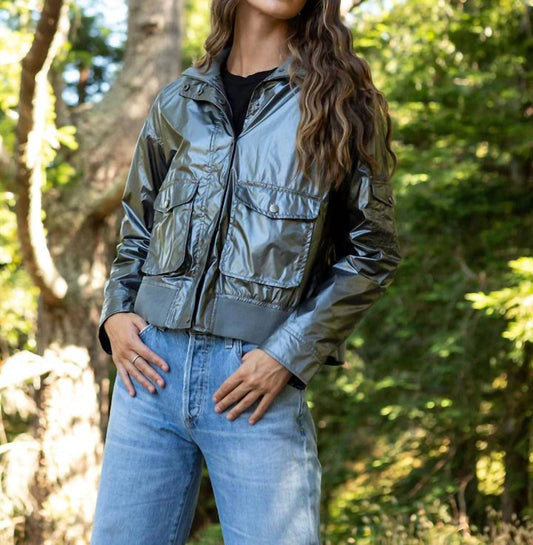 Anorak - Metallic Aviator Jacket - casual - jacket - clothing - grey