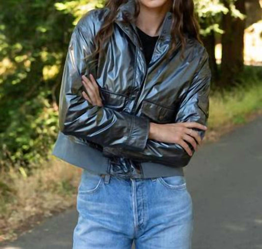 Anorak - Metallic Aviator Jacket - casual - jacket - clothing - grey