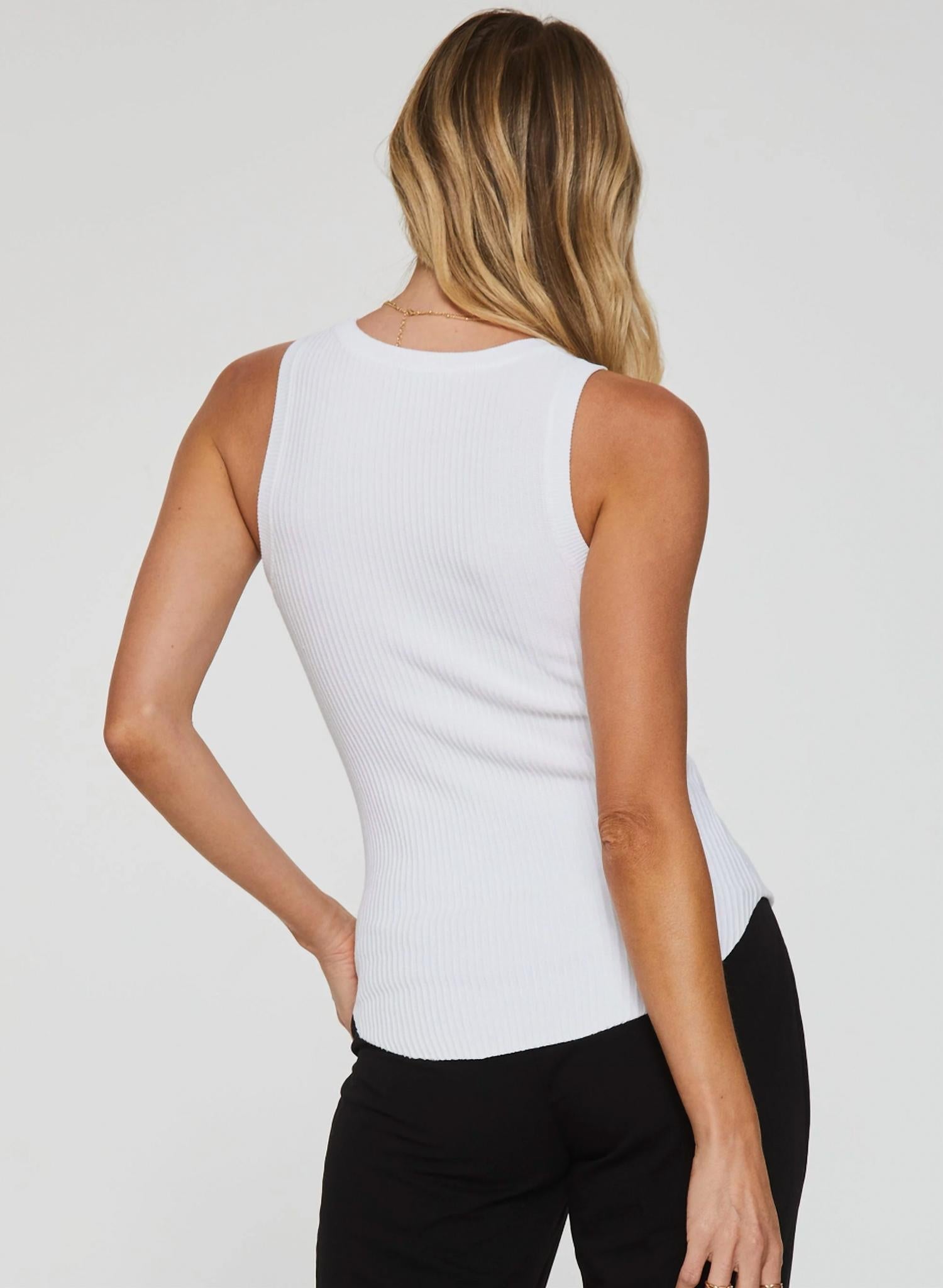 Another Love - Cora High Neck Rib Tank - clothing - nylon - blend - tank - tops