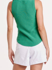 Another Love - Cora High Neck Rib Tank - clothing - green - nylon - blend