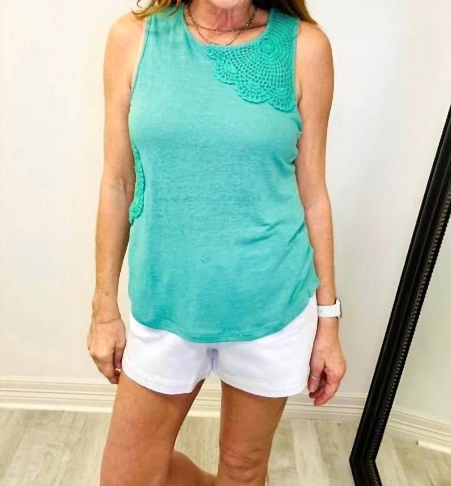 Another Love - Junie Tank Top - clothing - green - linen - blend