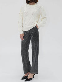 Another Love - Metallic Straight Leg Pants