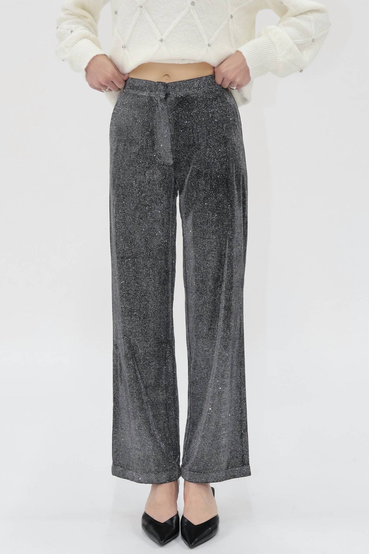 Another Love - Metallic Straight Leg Pants