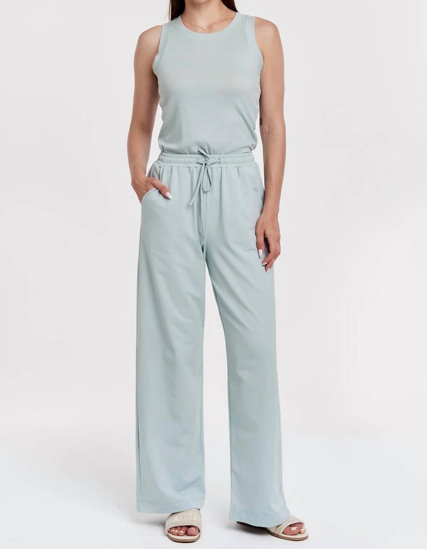 Another Love - Zahara Relaxed Leg Pants - blue - clothing - cotton - blend