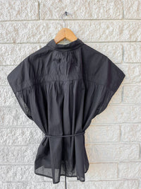 Apiece Apart - Agni Floaty Top - black - blouses - clothing