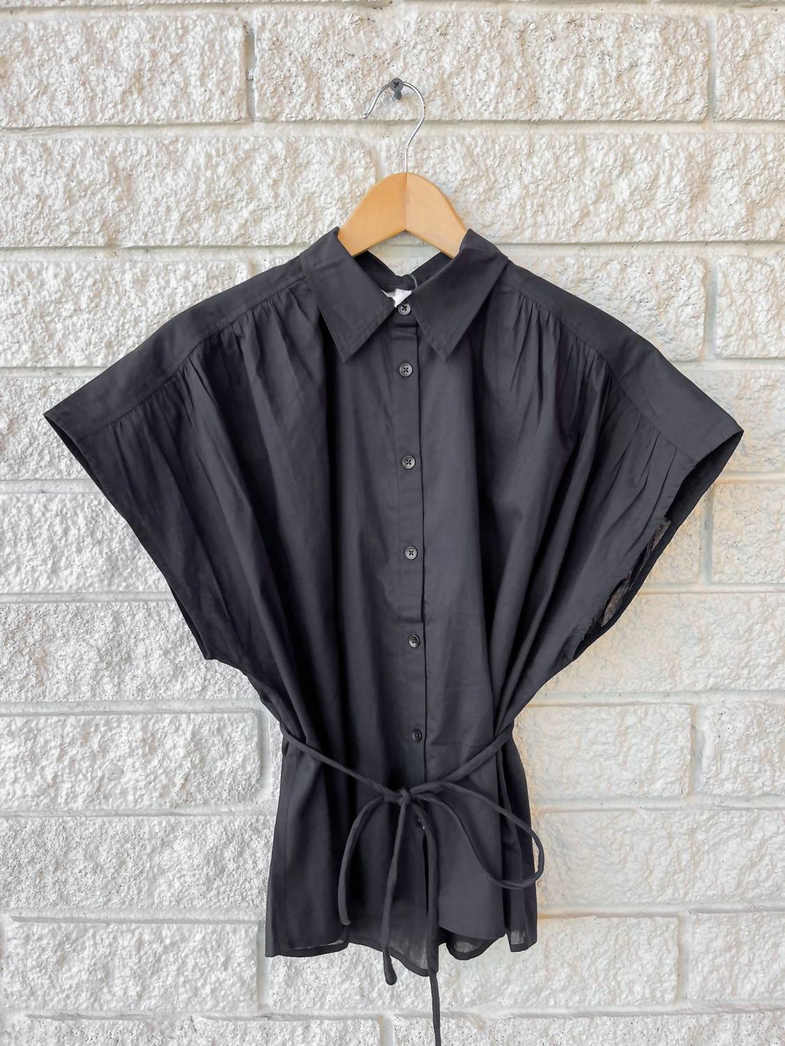Apiece Apart - Agni Floaty Top - black - blouses - clothing