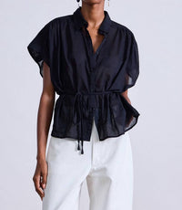 Apiece Apart - Agni Floaty Top - black - blouses - clothing