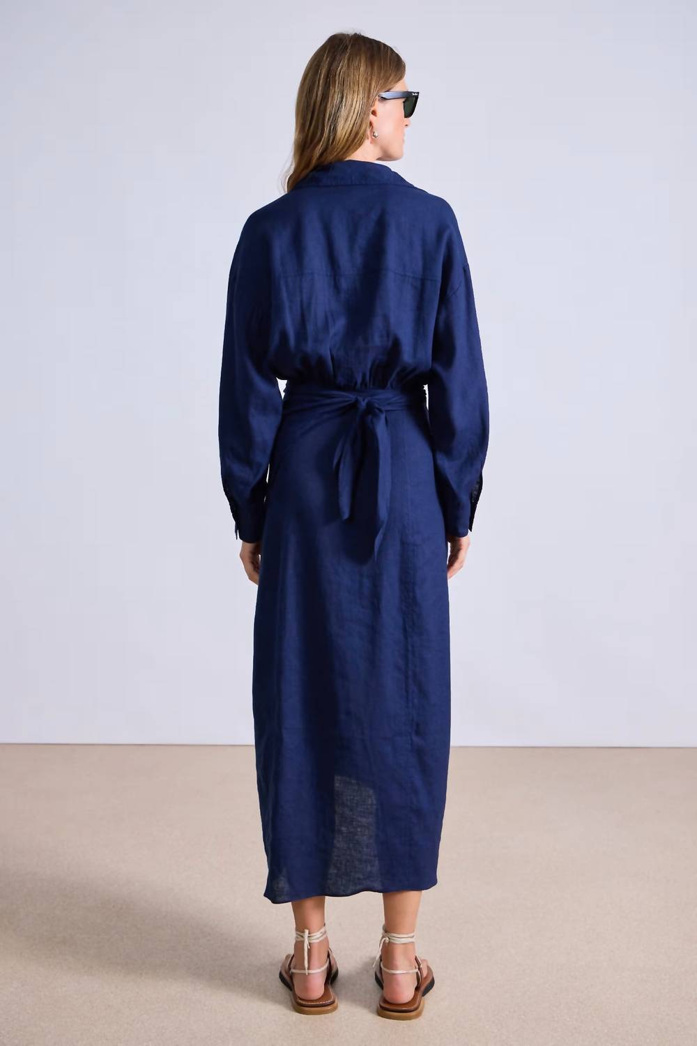 Apiece Apart - Alessandra Sarong Shirtdress - blue - clothing - dresses