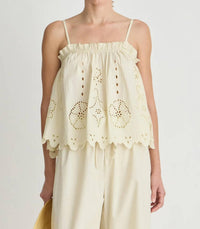 Apiece Apart - Embroidered Square Neck Cami Top