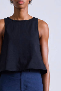 Apiece Apart - New Agnes Trapeze Tank Top - black - clothing - cotton