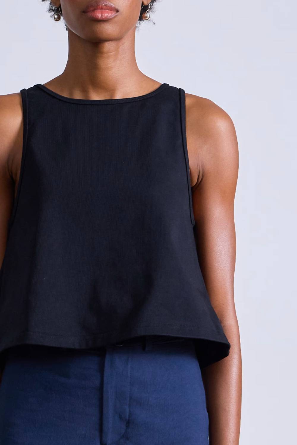 Apiece Apart - New Agnes Trapeze Tank Top - black - clothing - cotton