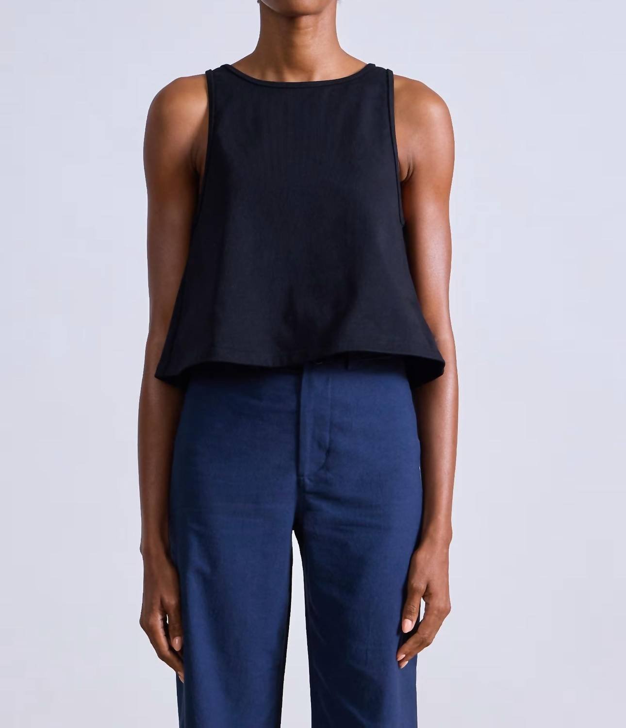 Apiece Apart - New Agnes Trapeze Tank Top - black - clothing - cotton