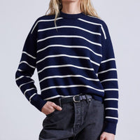 Apiece Apart - Sportif Stripe Sweatshirt - blue - clothing - hoodies