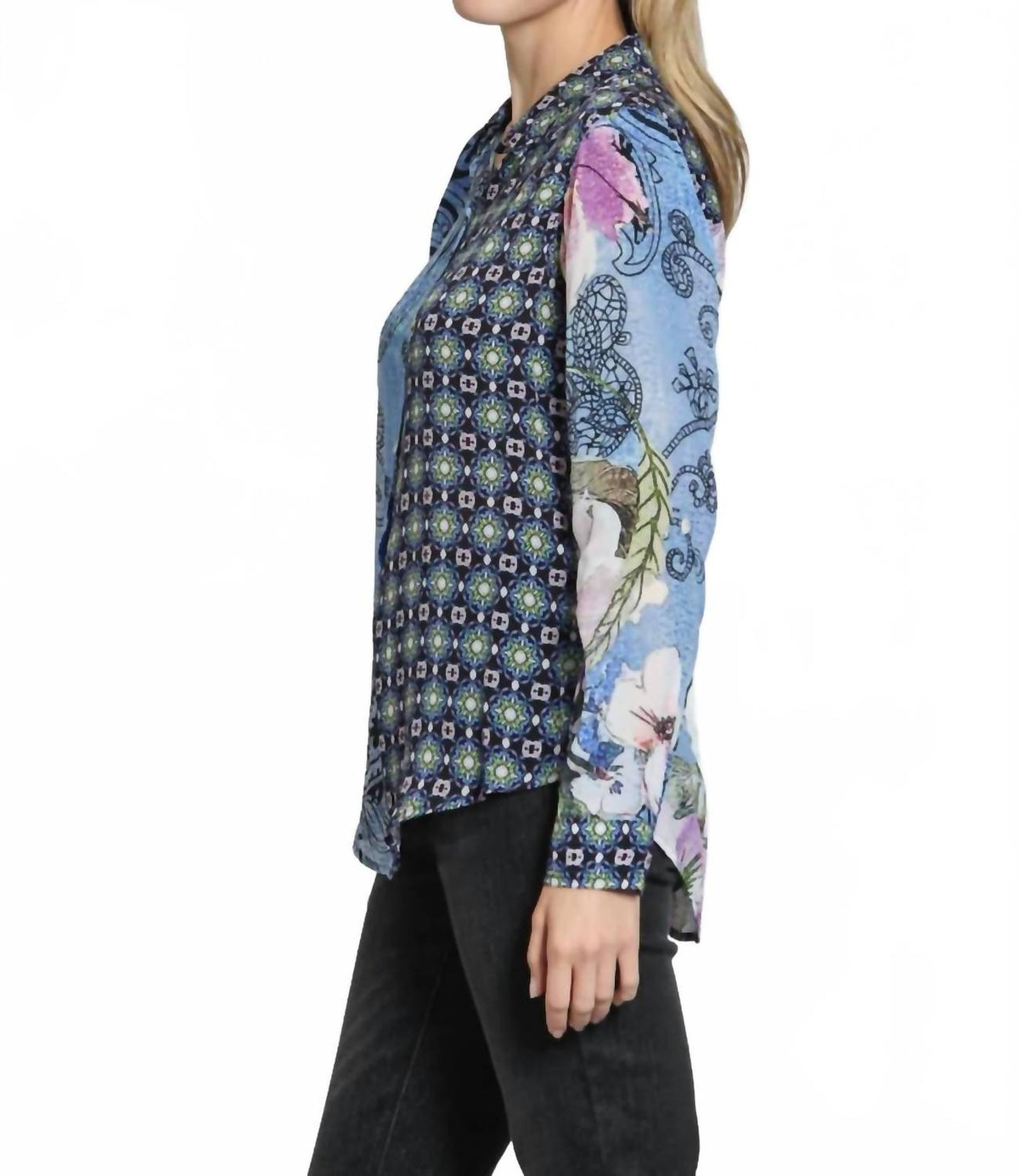 Apny - Button-up Shirt With Roll Up Sleeve