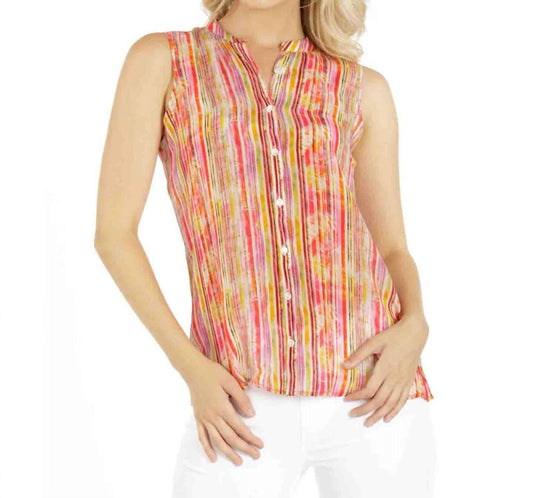 Apny - Button Up Top Tank - clothing - stripe - tank - tops