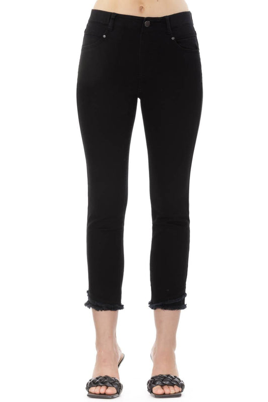 Apny - Olivia Crop Frayed Jeans - ankle - black - clothing