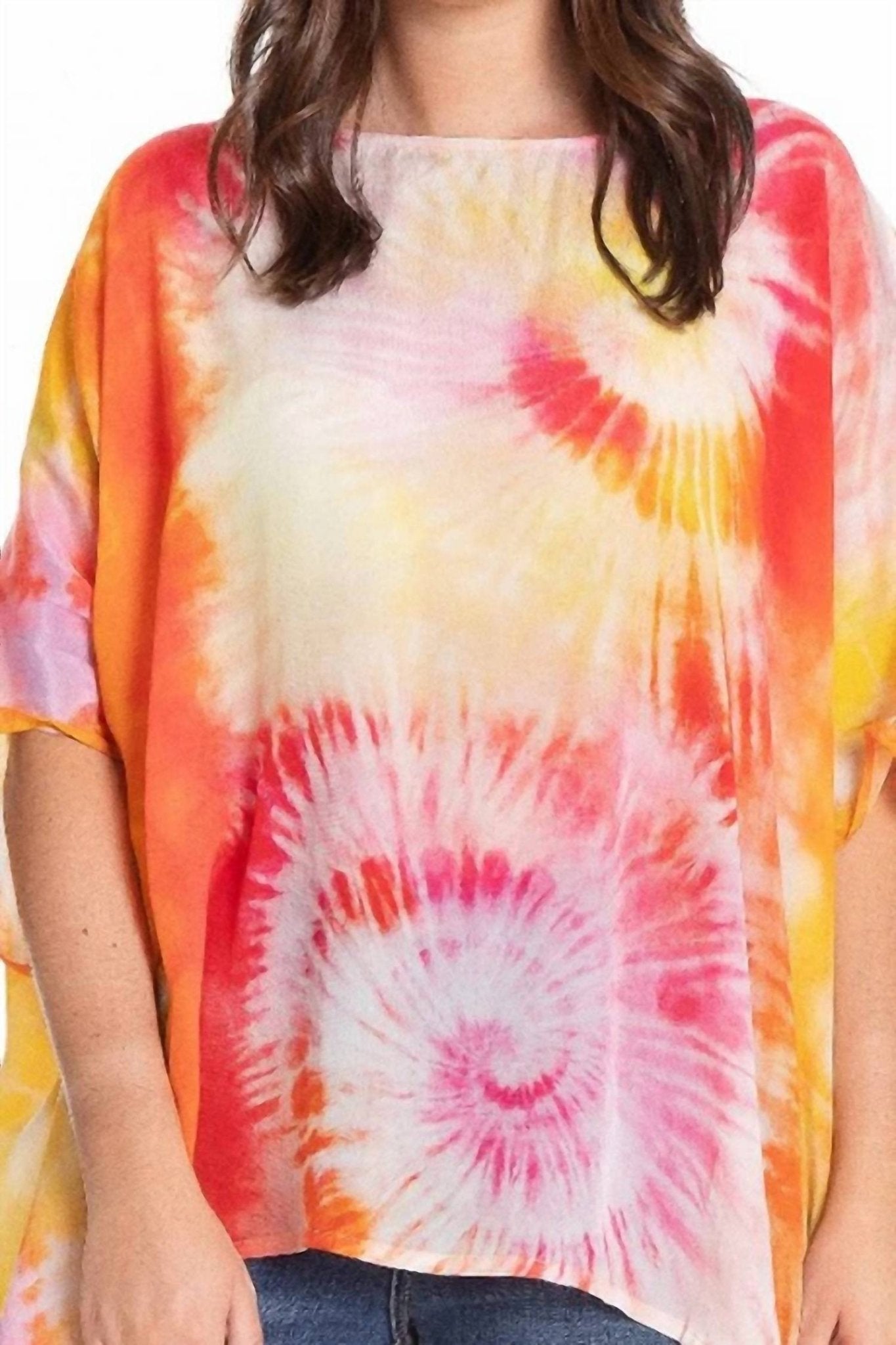 Apny - Short Kaftan Top - blouses - clothing - orange