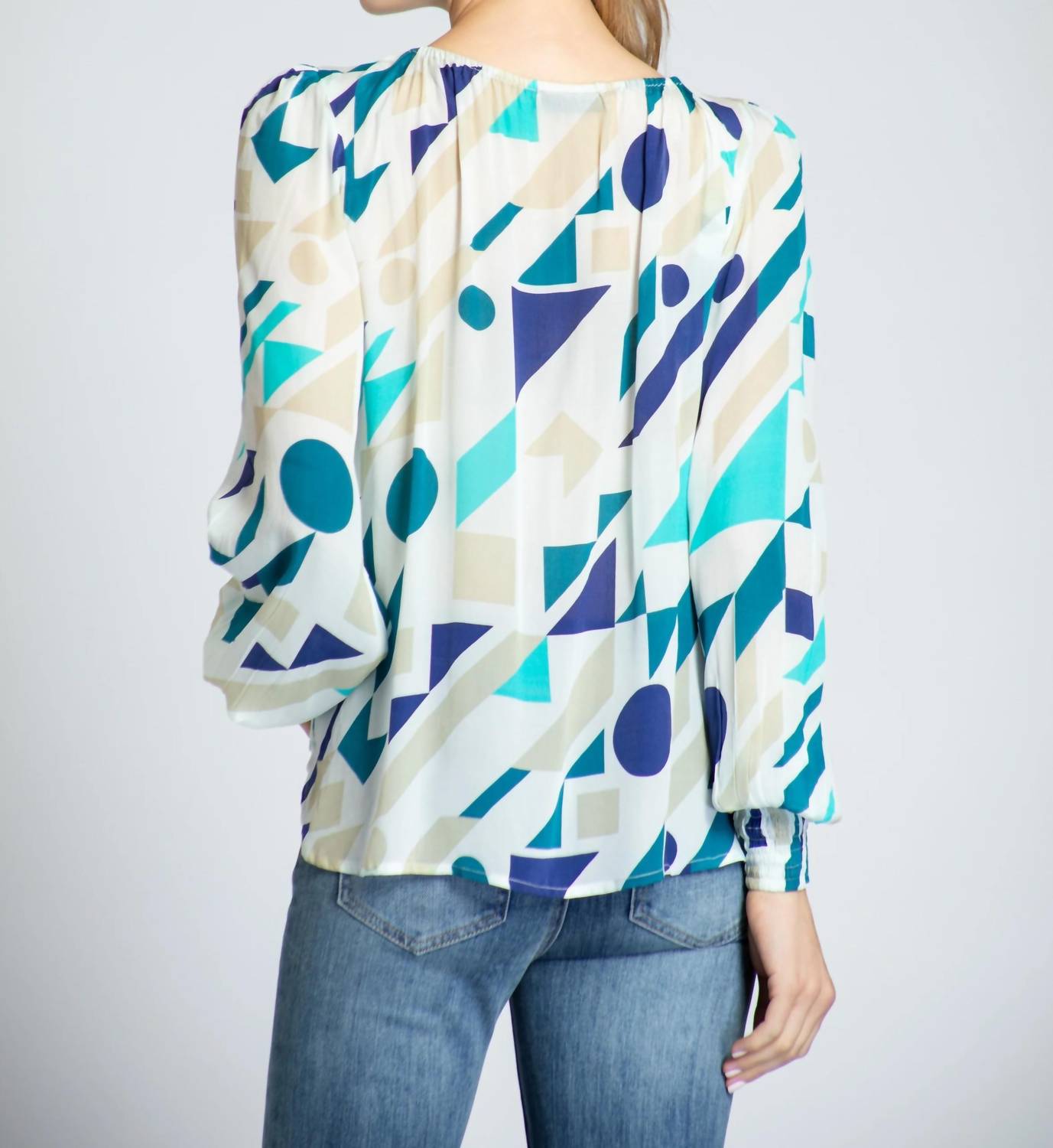 Apny - Smock Pullover Top - blouses - blue - clothing