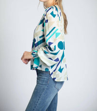 Apny - Smock Pullover Top - blouses - blue - clothing