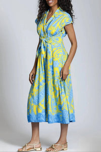 Apny - Tie Front Midi Dress