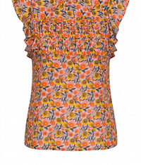 Apny - V-neck Flutter Sleeve Top