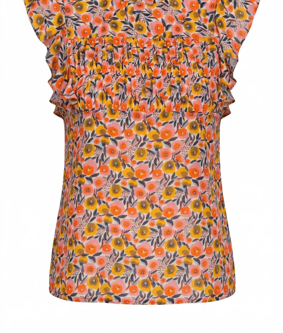 Apny - V-neck Flutter Sleeve Top