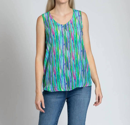 Apny - V - neck Tank - blue - clothing - stripe