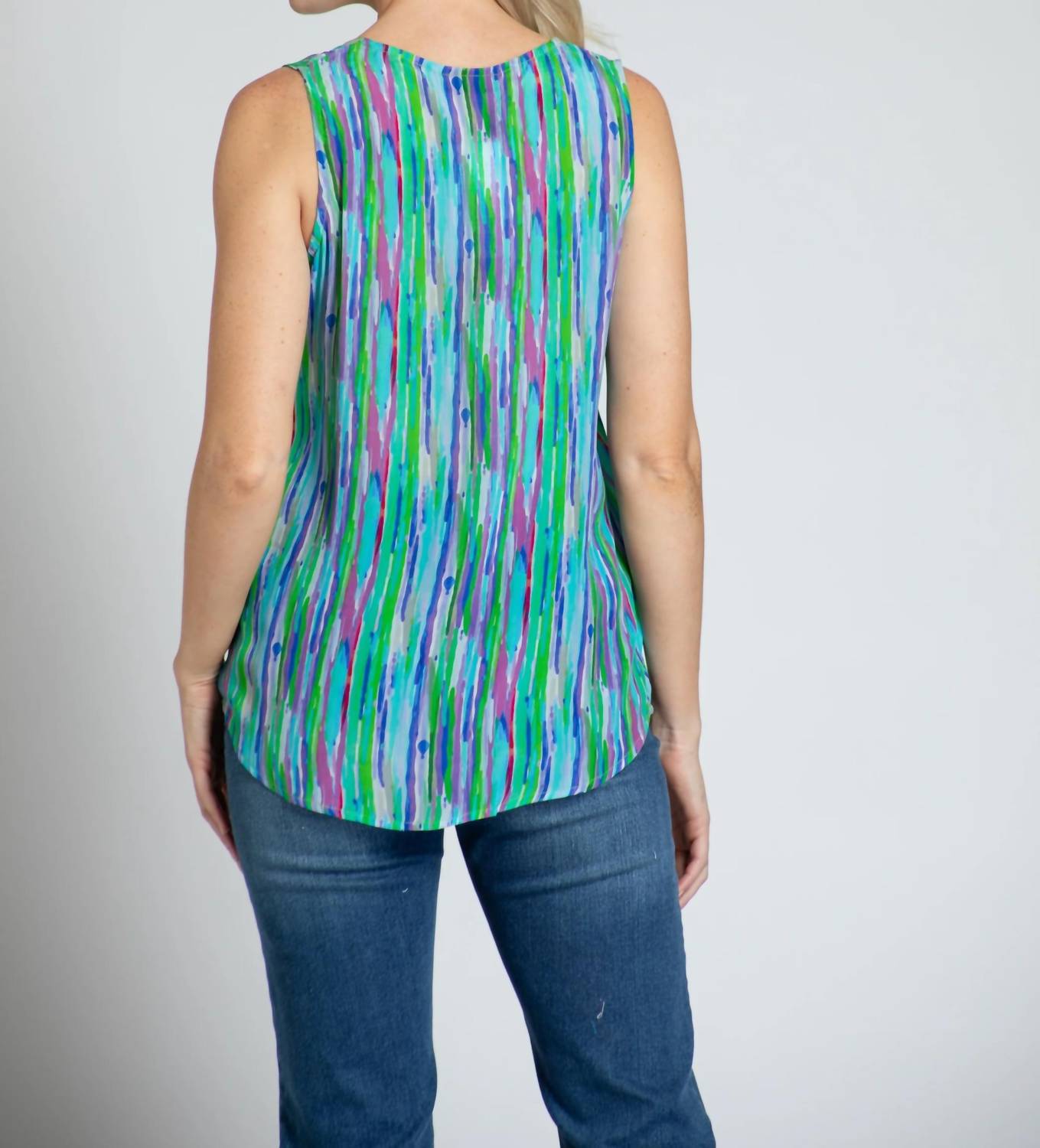 Apny - V - neck Tank - blue - clothing - stripe