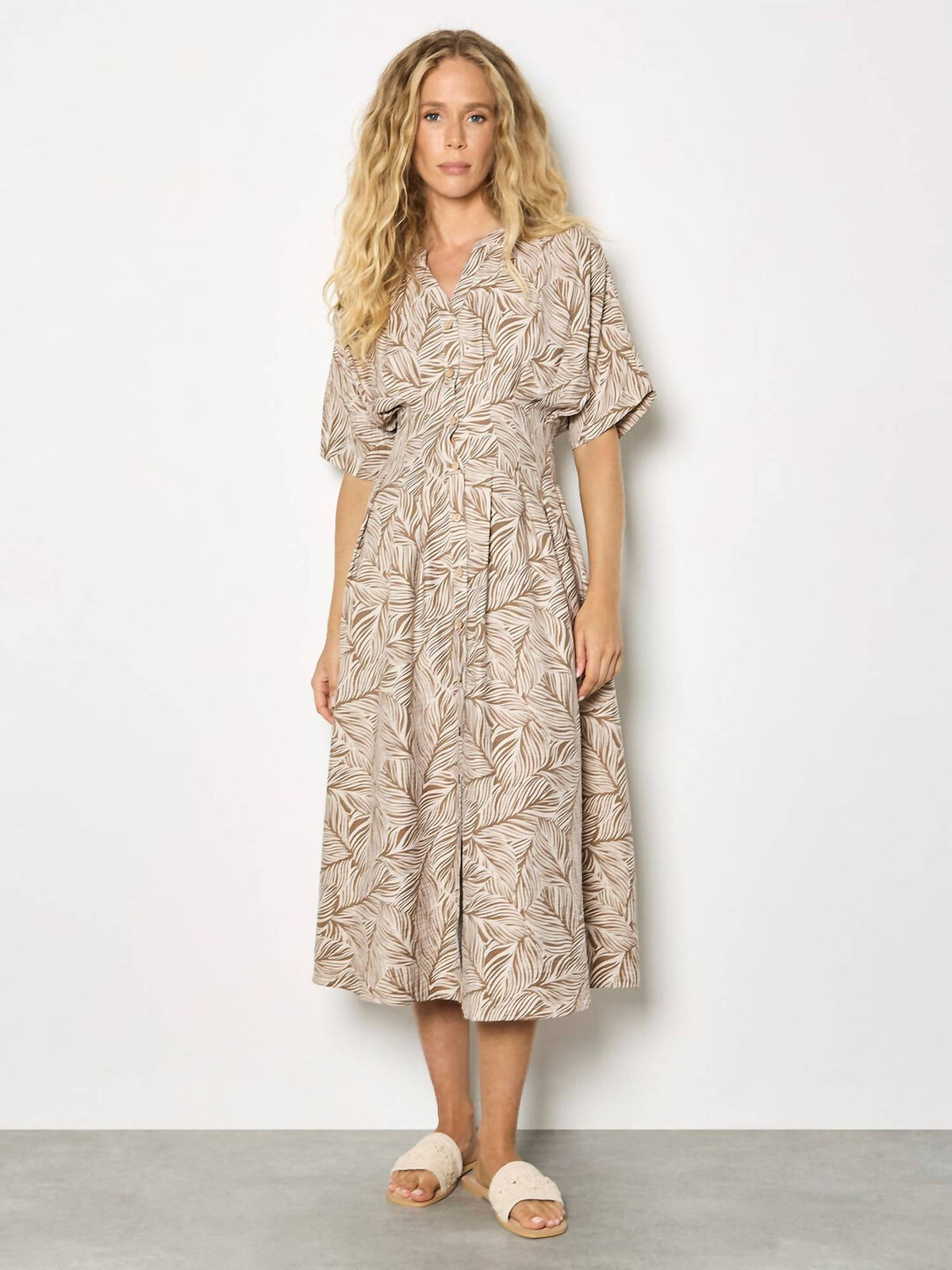 Apricot - Fernwood Button Down Dress
