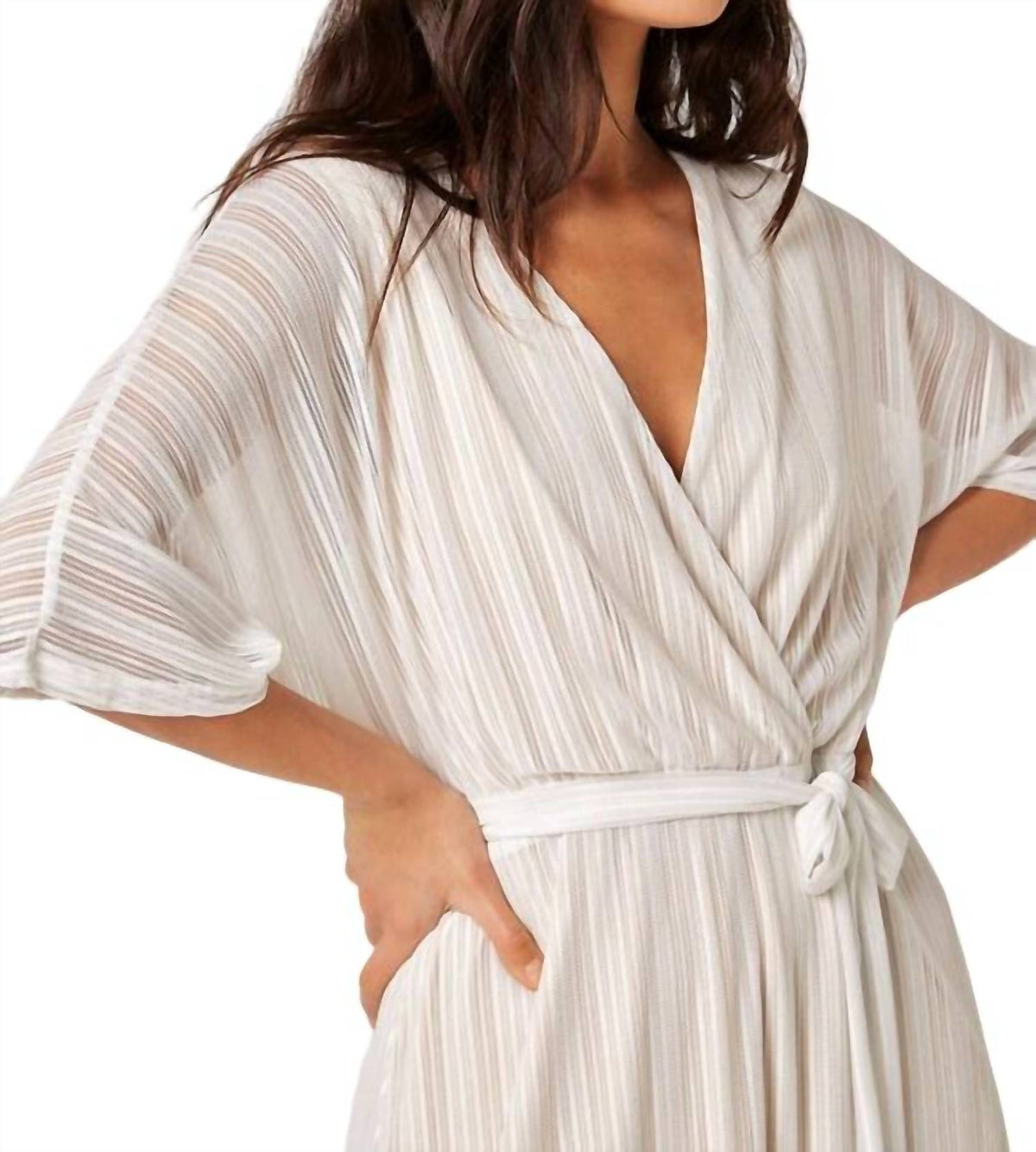 Apricot - Lurex Mesh Kimono Maxi Dress