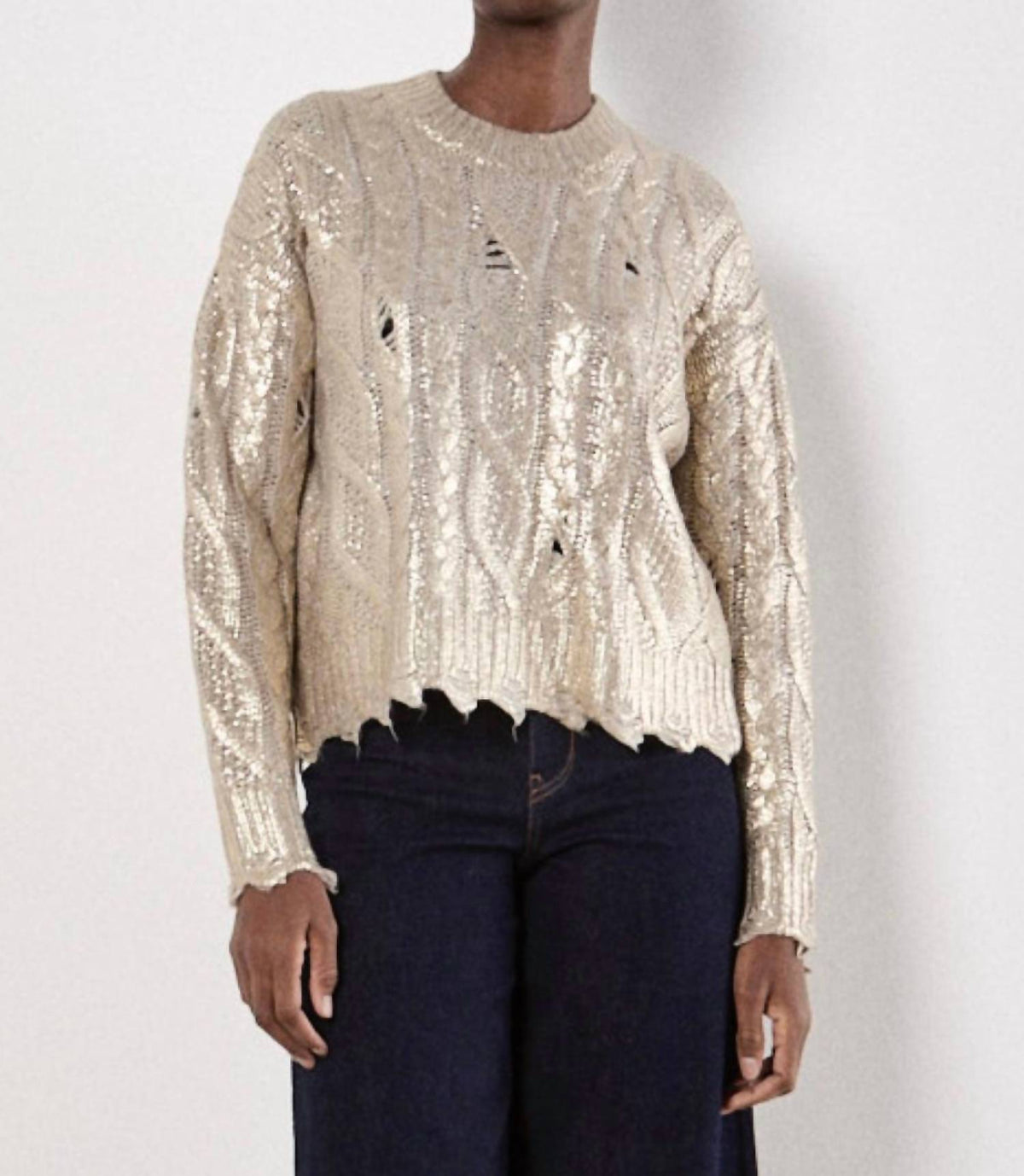 Apricot - Metallic Foil Sweater