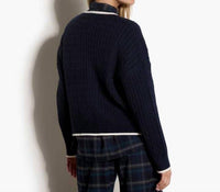 Apricot - Oversized Cable Sweater With Contrast Trim