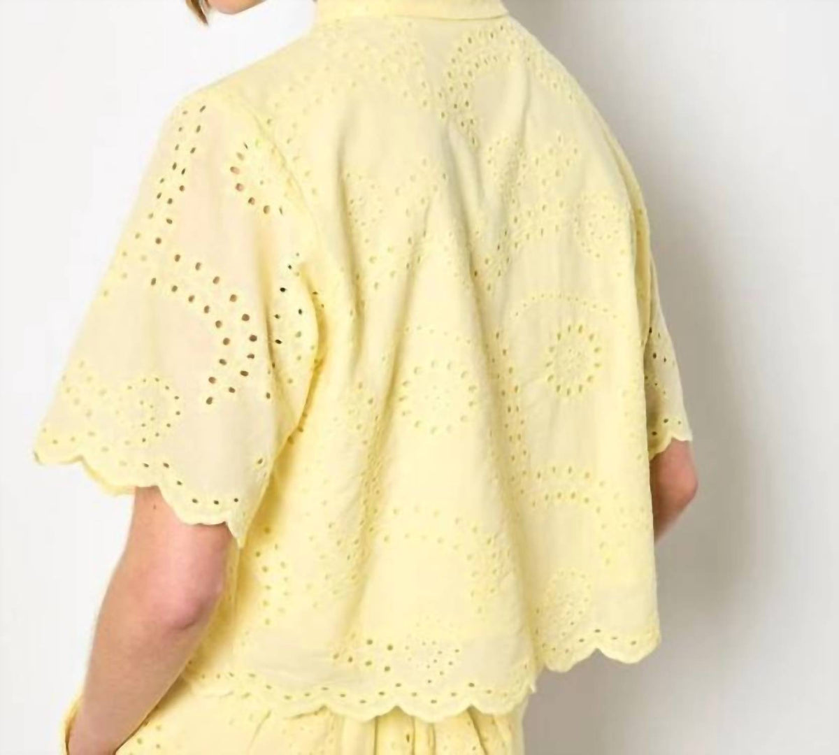 Apricot - Scallop Edge Button Down Shirt