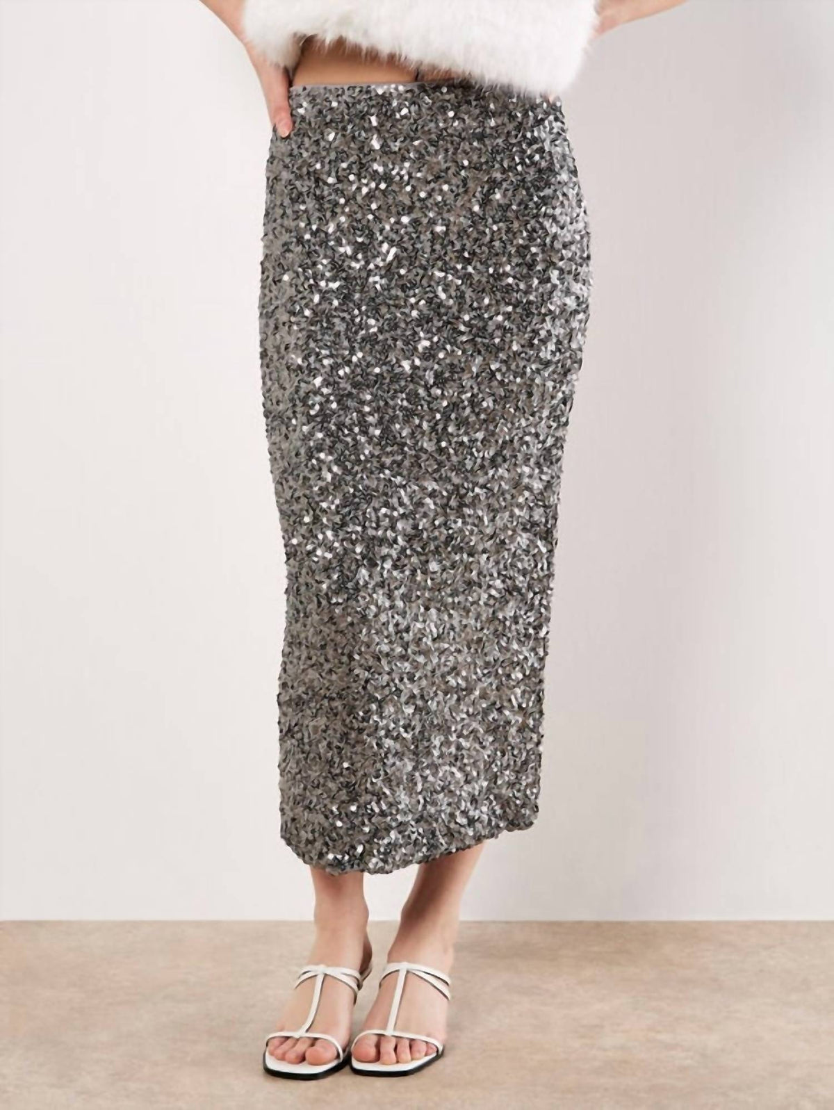 Apricot - Sequin Midi Skirt