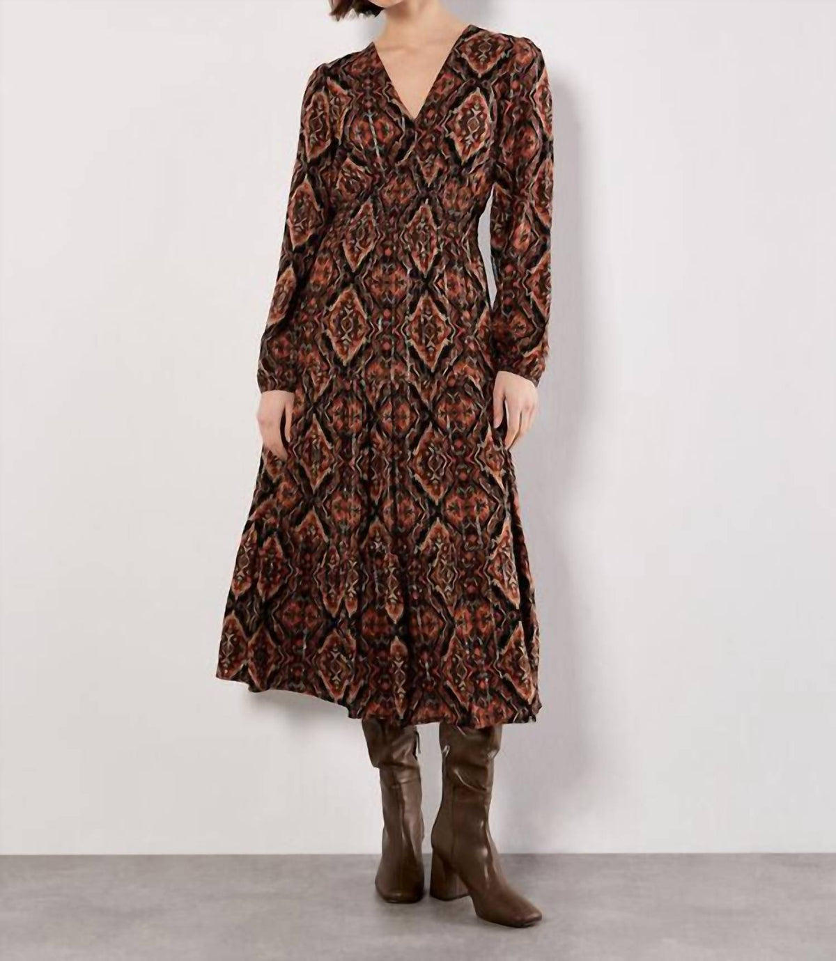 Apricot - Smock Waist Tiered Dress