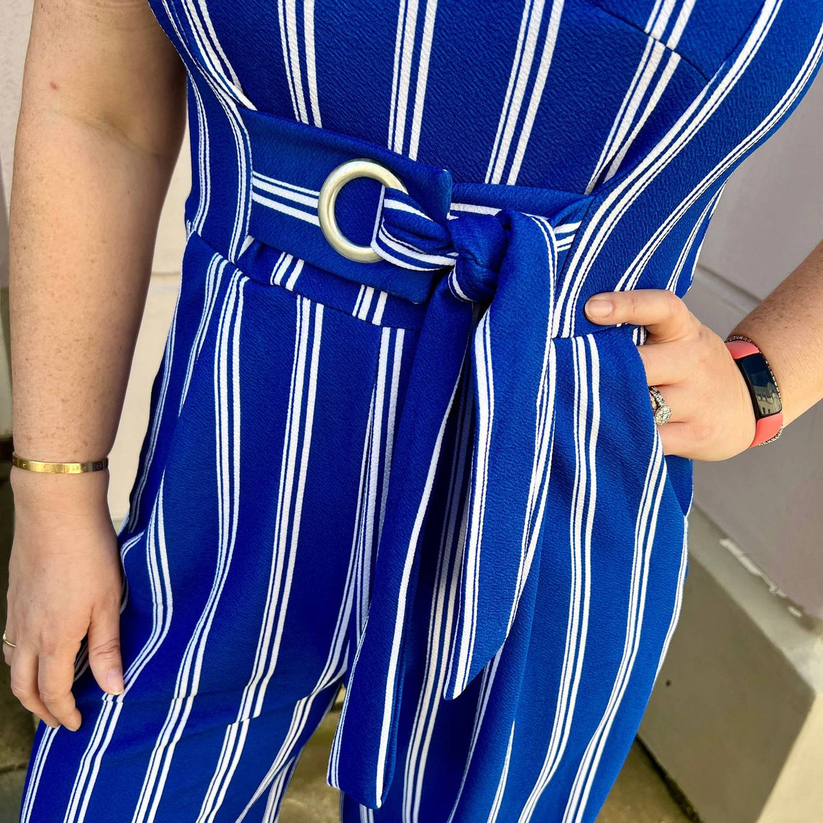 Apricot - Stripe Jumpsuit