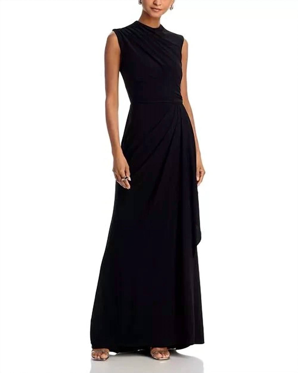 Aqua - Draped Maxi Gown