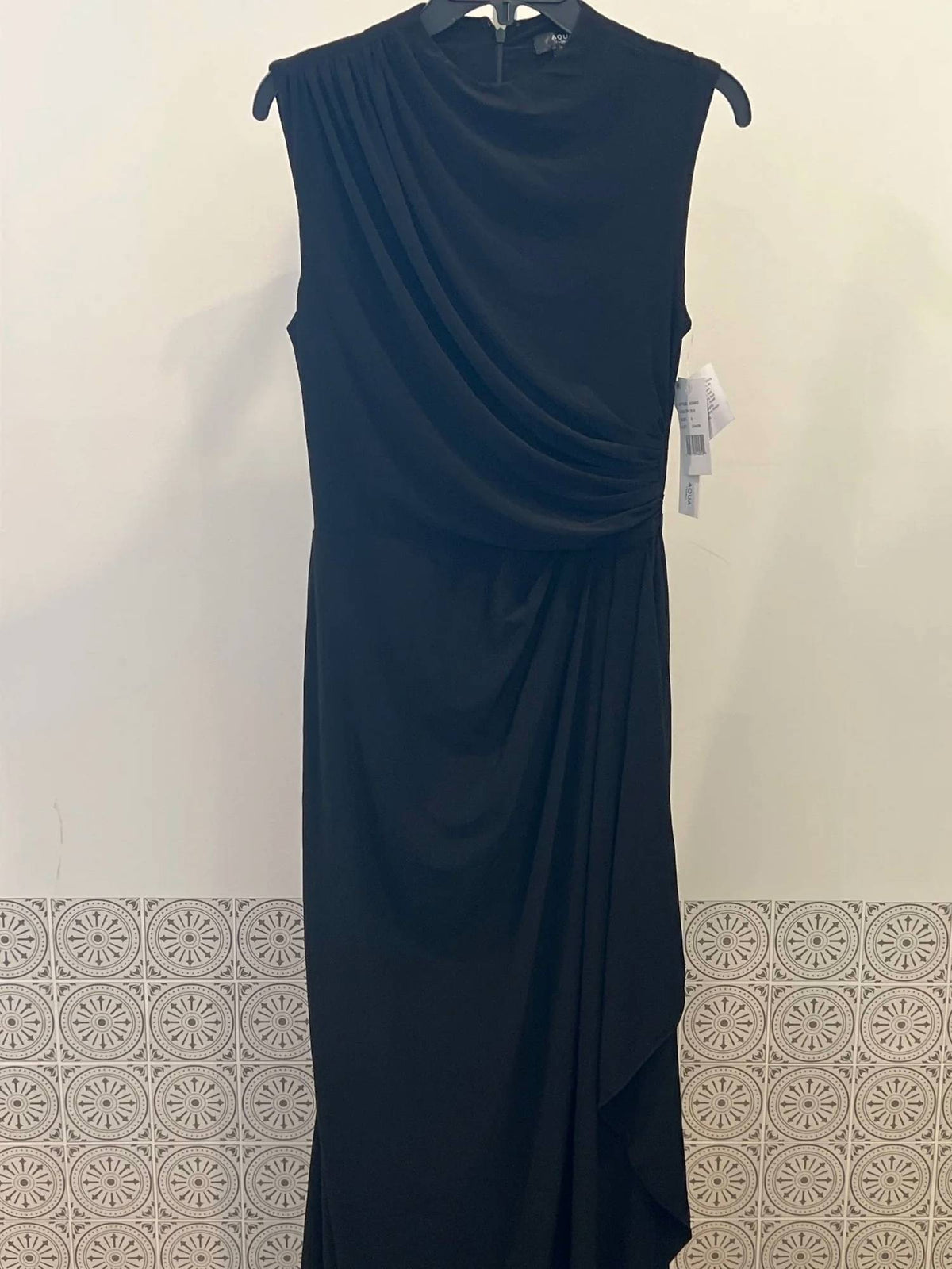 Aqua - Draped Maxi Gown