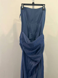 Aqua - Long Scuba Strapless Gown