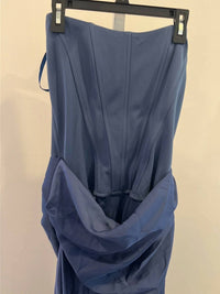 Aqua - Long Scuba Strapless Gown